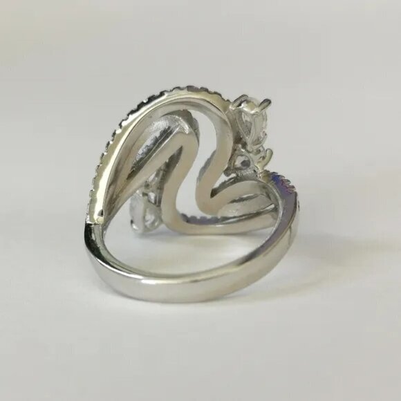 Sterling silver cz cocktail ring size 6.5 🆕 - Picture 3 of 8